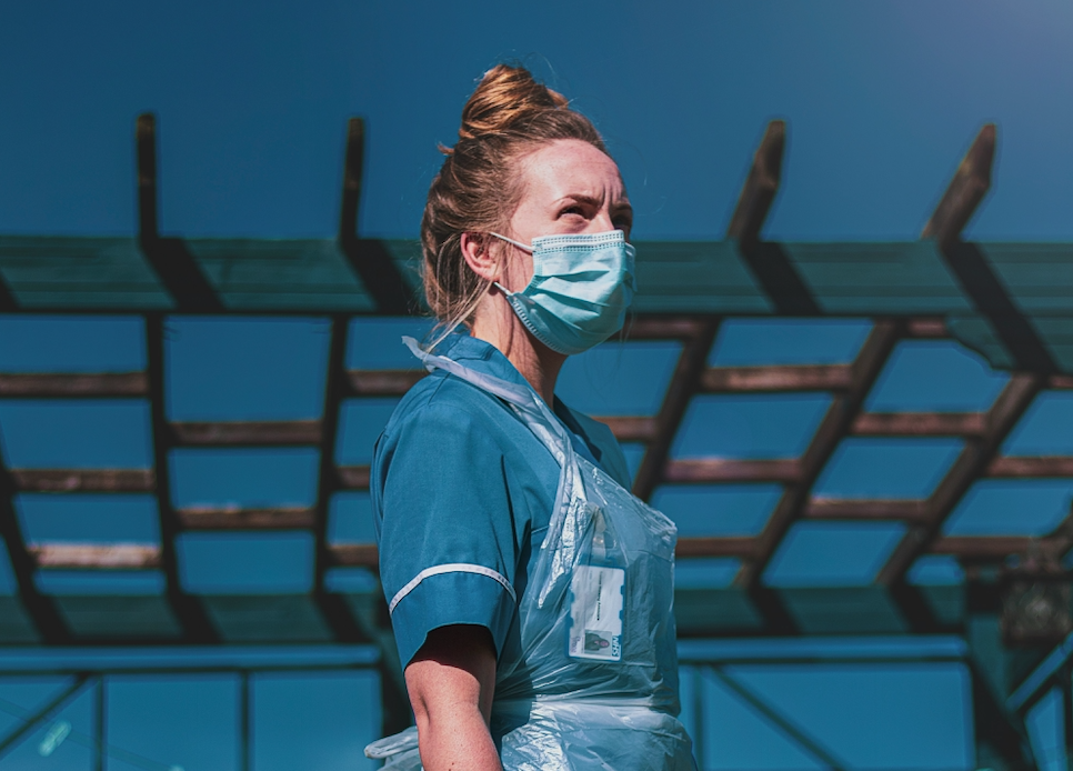 NHS worker wearing mask